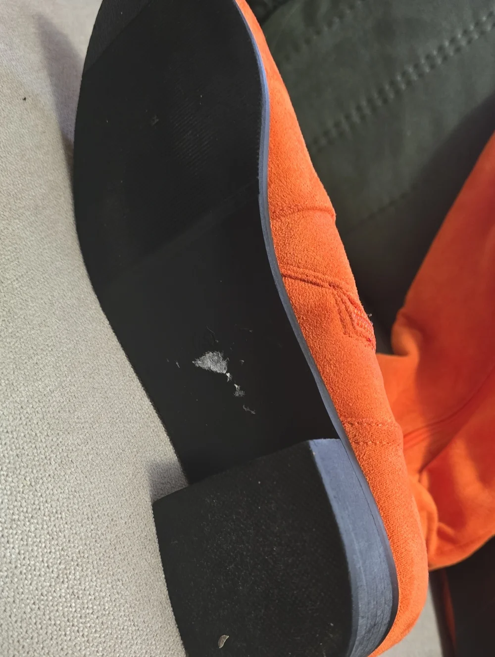 Orange Ultra Suede High Boots Sz 41